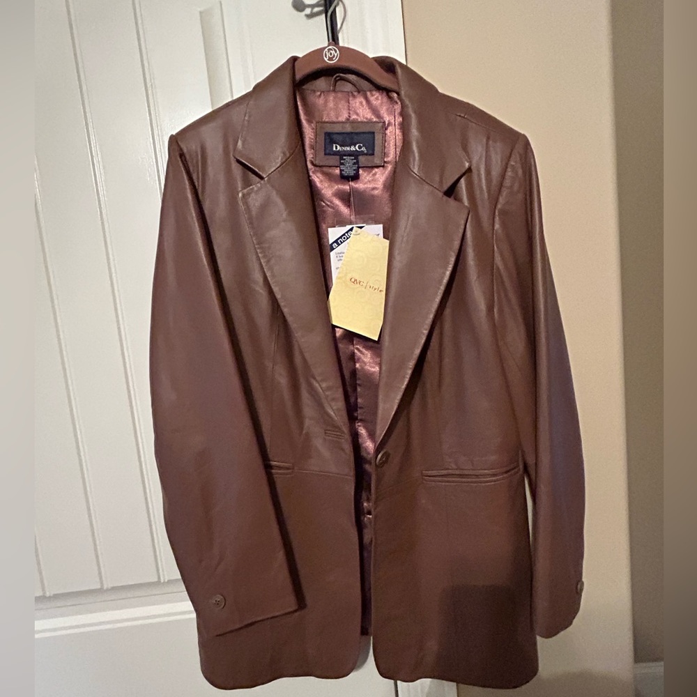 New Brown leather jacket size medium